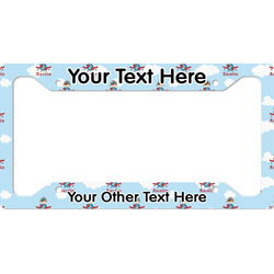 Airplane & Pilot License Plate Frame - Style A (Personalized)