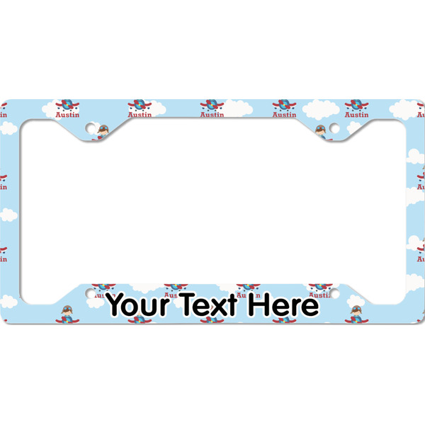 Custom Airplane & Pilot License Plate Frame - Style C (Personalized)