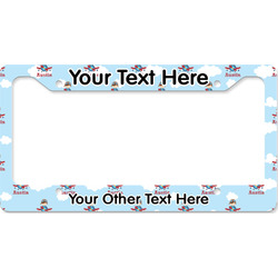 Airplane & Pilot License Plate Frame - Style B (Personalized)