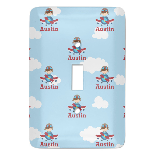 Custom Airplane & Pilot Light Switch Cover (Single Toggle) (Personalized)