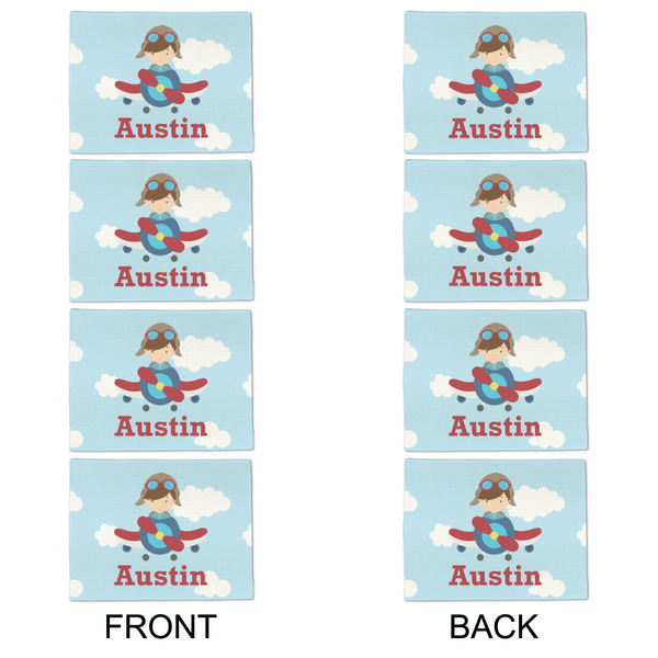 Airplane & Pilot Linen Placemat - APPROVAL Set of 4 (double sided)