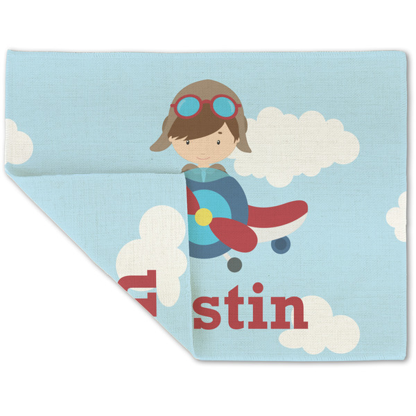 Airplane & Pilot Linen Placemat - Folded Corner (double side)