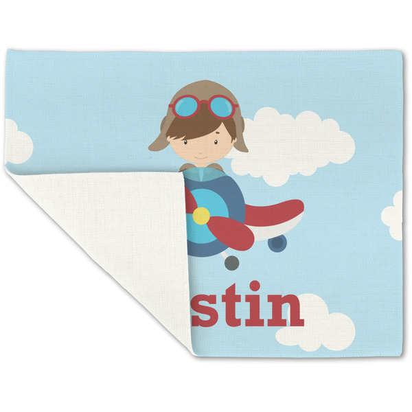 Airplane & Pilot Linen Placemat - Folded Corner (single side)