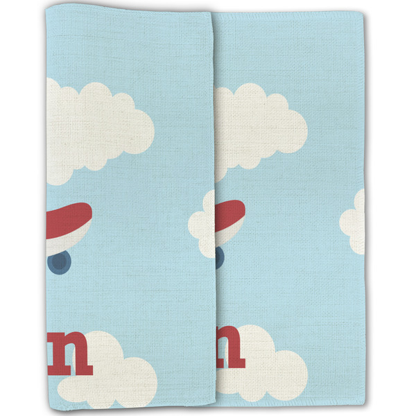 Airplane & Pilot Linen Placemat - Folded Half (double sided)