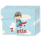 Airplane & Pilot Linen Placemat - MAIN Set of 4 (double sided)