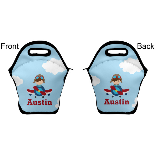Airplane & Pilot Lunch Bag - Front and Back