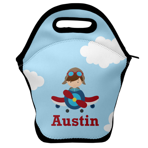 Custom Airplane & Pilot Lunch Bag w/ Name or Text