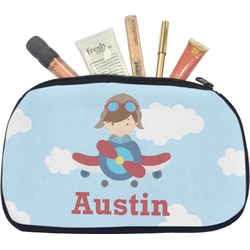 Airplane & Pilot Makeup / Cosmetic Bag - Medium (Personalized)