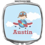 Airplane & Pilot Compact Makeup Mirror (Personalized)
