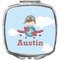 Airplane & Pilot Compact Makeup Mirror (Personalized)