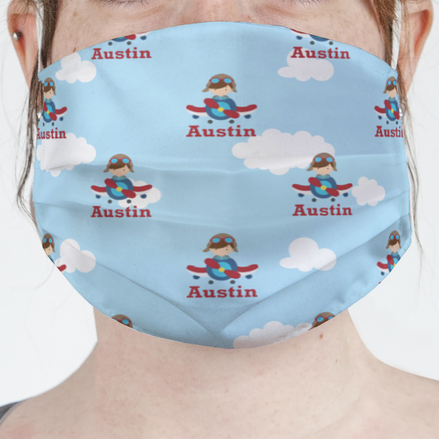 United Airlines - Face Mask Cover Fashion 2 Layers + Pocket Custom Made in US