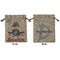 Airplane & Pilot Medium Burlap Gift Bag - Front & Back (Personalized)