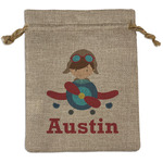 Airplane & Pilot Burlap Gift Bag (Personalized)