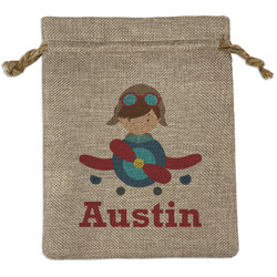 Airplane & Pilot Burlap Gift Bag (Personalized)
