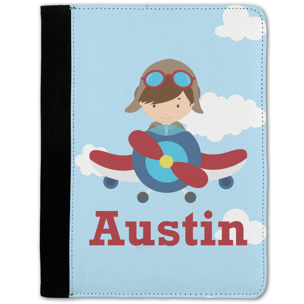 Custom Airplane & Pilot Notebook Padfolio - Medium w/ Name or Text