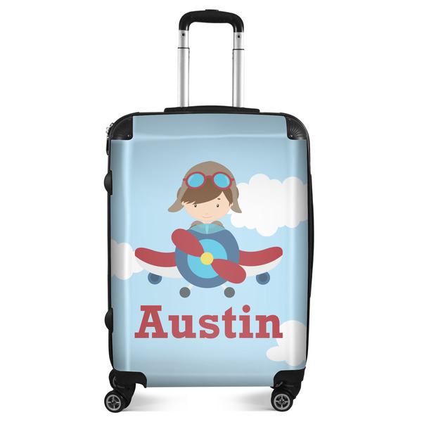 Custom Airplane & Pilot Suitcase - 24" Medium - Checked (Personalized)