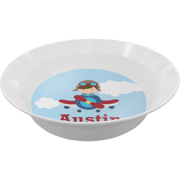 Custom Airplane & Pilot Melamine Bowl (Personalized)