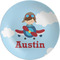 Airplane & Pilot Melamine Salad Plate - 8" (Personalized)