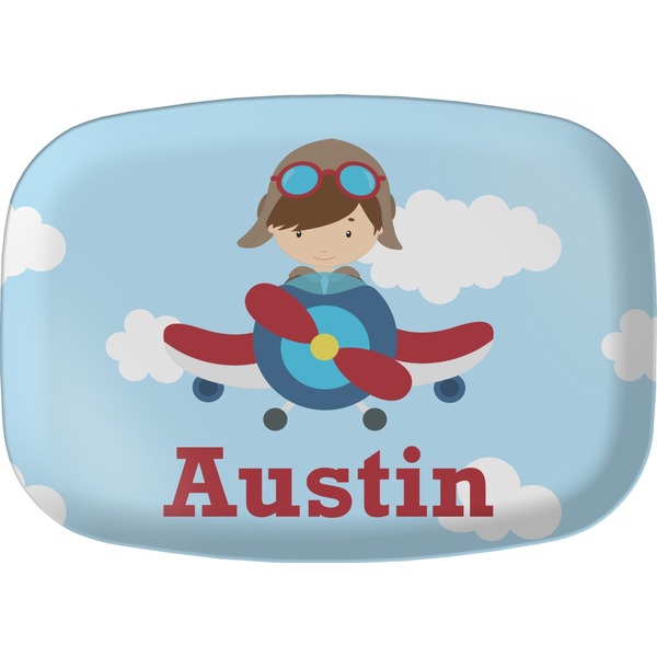 Custom Airplane & Pilot Melamine Platter (Personalized)