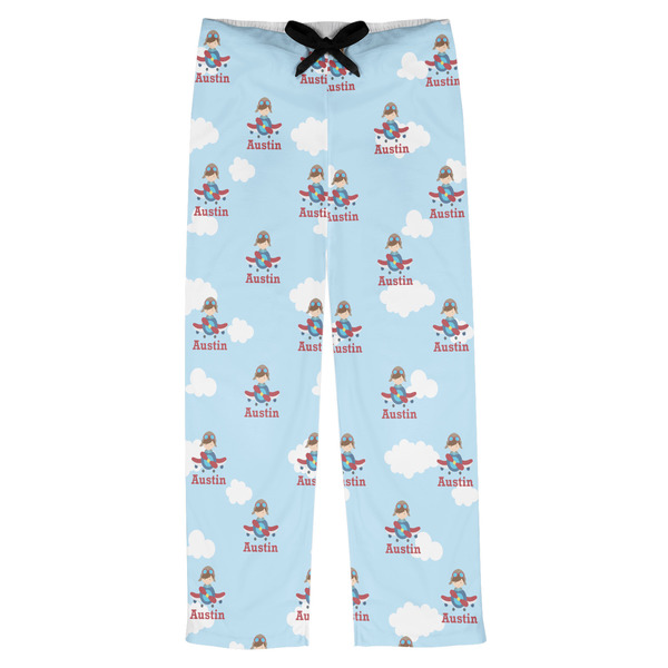 Custom Airplane & Pilot Mens Pajama Pants - L (Personalized)