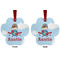 Airplane & Pilot Metal Paw Ornament - Front and Back