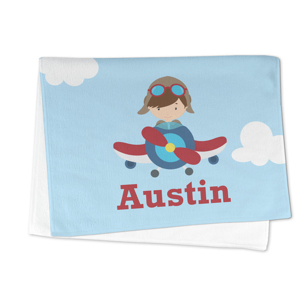 Airplane & Pilot Microfiber Dish Towel - FOLDED HALF