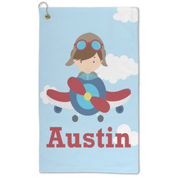 Airplane & Pilot Microfiber Golf Towel - Large (Personalized)
