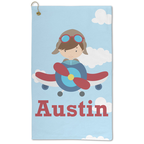 Custom Airplane & Pilot Microfiber Golf Towel (Personalized)