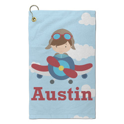 Airplane & Pilot Microfiber Golf Towel - Small (Personalized)