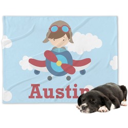 Airplane & Pilot Dog Blanket (Personalized)