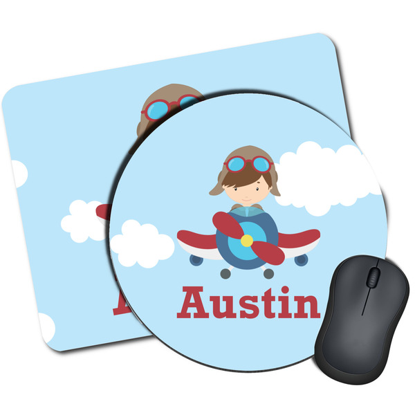 Custom Airplane & Pilot Mouse Pad (Personalized)