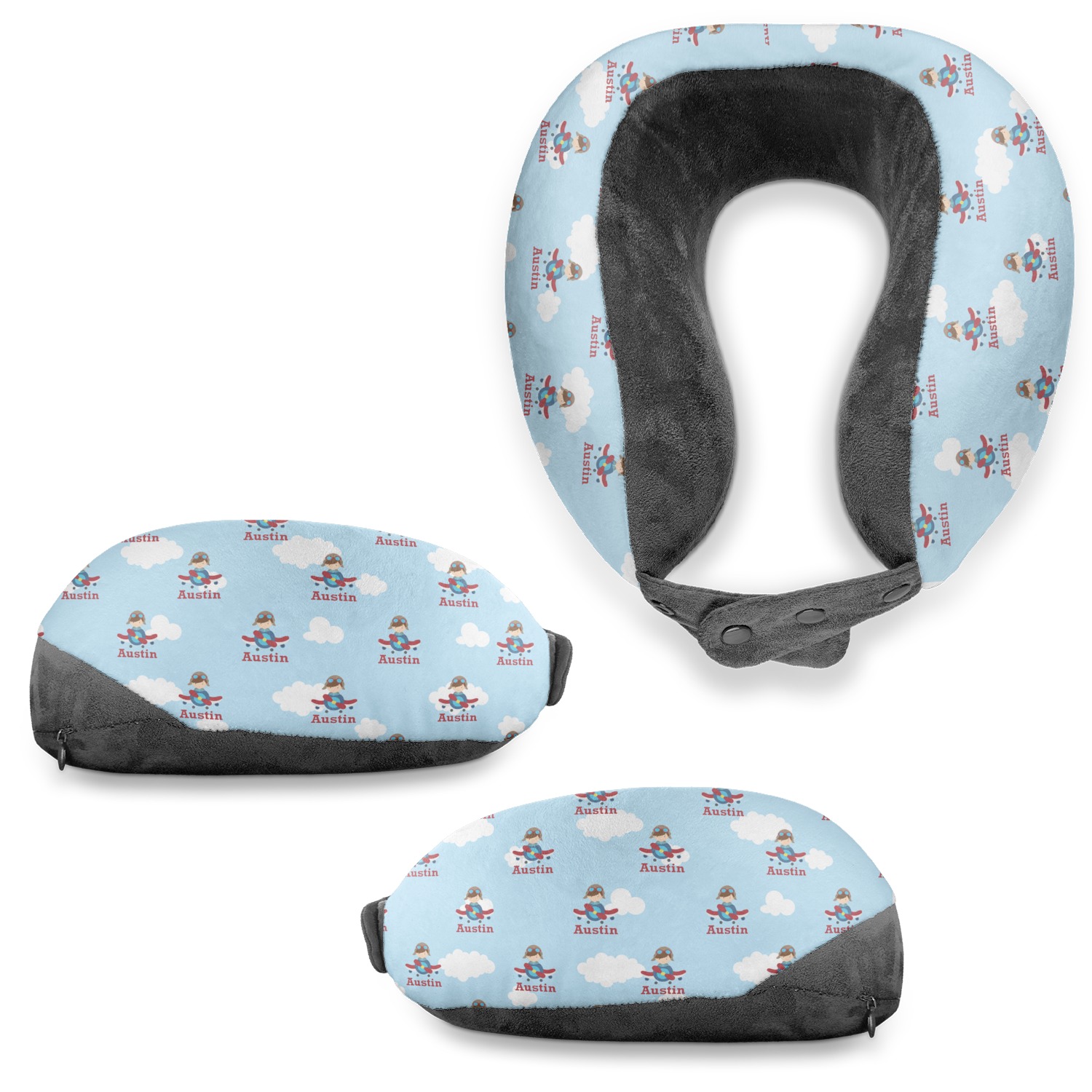 Airplane & Pilot Travel Neck Pillow YouCustomizeIt