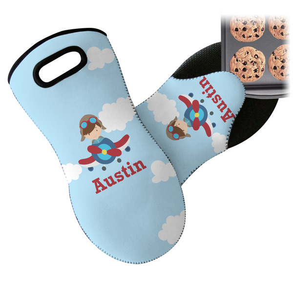 Airplane & Pilot Neoprene Oven Mitt
