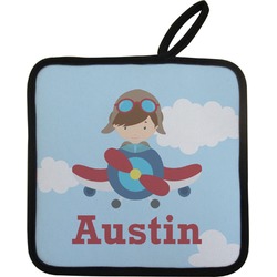 Airplane & Pilot Pot Holder w/ Name or Text