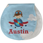 Airplane & Pilot Burp Pad - Velour w/ Name or Text