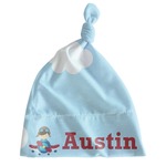Airplane & Pilot Newborn Hat - Knotted (Personalized)