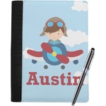 Airplane & Pilot Notebook Padfolio - Large w/ Name or Text
