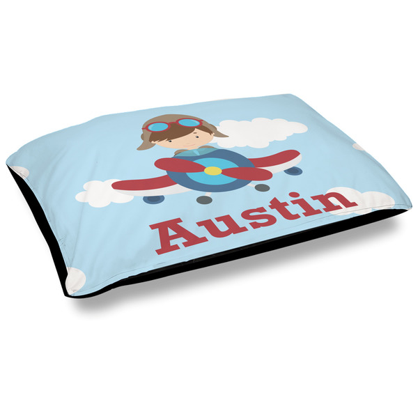 Custom Airplane & Pilot Dog Bed w/ Name or Text