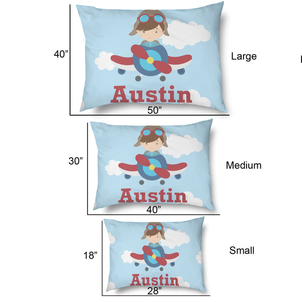 Airplane & Pilot Outdoor Dog Beds - SIZE CHART