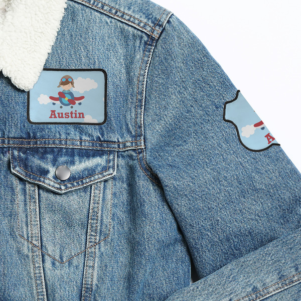 Airplane & Pilot Patches Lifestyle Jean Jacket Detail