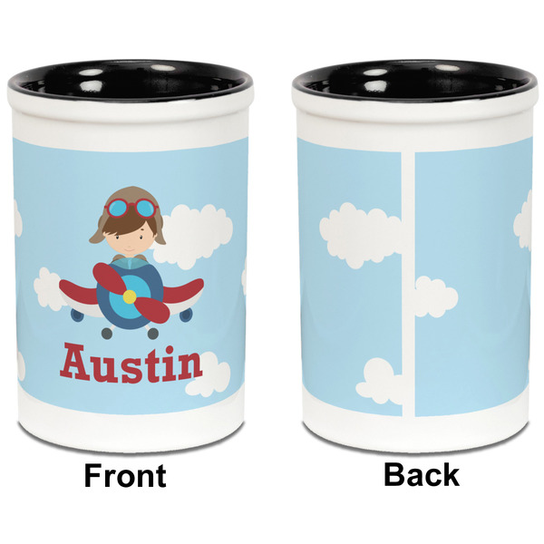 Airplane & Pilot Pencil Holder - Black - approval