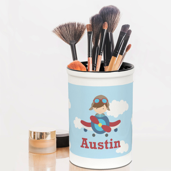 Airplane & Pilot Pencil Holder - LIFESTYLE makeup