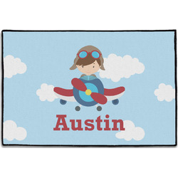 Airplane & Pilot Door Mat - 36"x24" (Personalized)