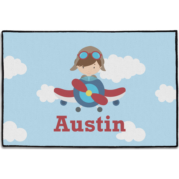 Airplane & Pilot Personalized Door Mat - 36x24 (APPROVAL)
