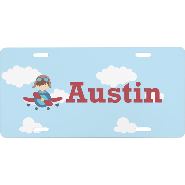 Custom Airplane & Pilot Front License Plate (Personalized)