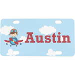 Airplane & Pilot Mini / Bicycle License Plate (4 Holes) (Personalized)