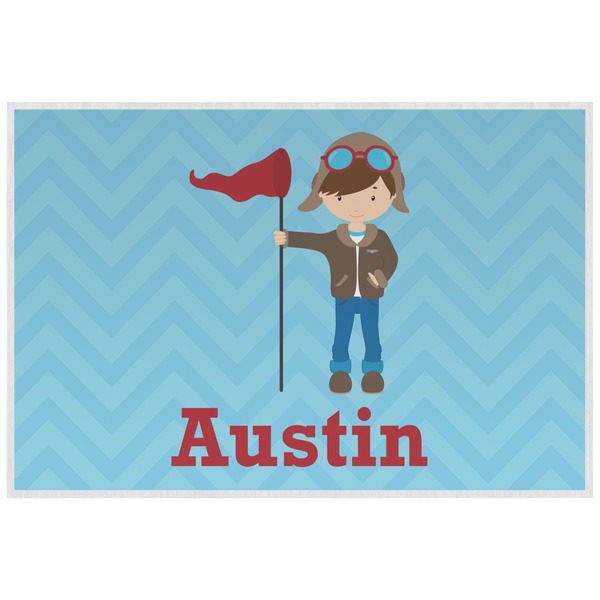 Airplane & Pilot Personalized Placemat (Back)