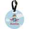 Airplane & Pilot Personalized Round Luggage Tag