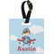 Airplane & Pilot Personalized Square Luggage Tag