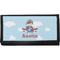 Airplane & Pilot Canvas Checkbook Cover (Personalized)